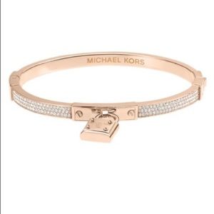 Michael Kors Rose Gold Pave Padlock Bracelet